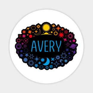 Avery name surrounded by space Magnet